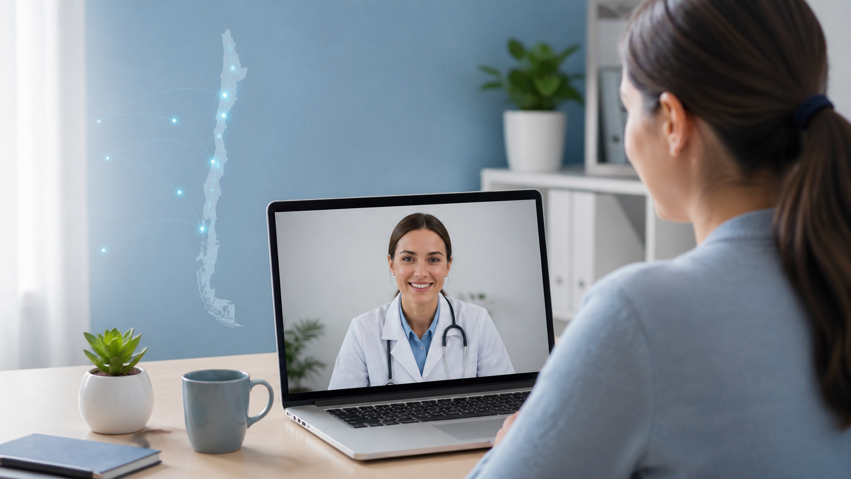 Paciente en consulta médica por videollamada con PesoClaro — telemedicina en Chile